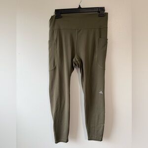 Adidas Olive Green Leggings with Pockets